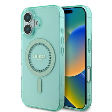 Guess GUHMP16MPFTDTEN IML Rhinestones MagSafe keménytok iPhone 16 Plus - zöld tok és táska