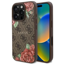 Guess GUHMP16XP4ROPEMCW 4G Flowers Print MagSafe-kompatibilis tok iPhone 16 Pro Max - barna tok és táska