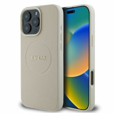 Guess GUHMP16XPGHSMME Grained Ring MagSafe keménytok iPhone 16 Pro Max - bézs tok és táska