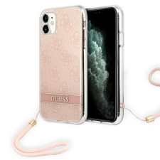 Guess GUOHCN61H4STP iPhone 11 rózsaszín / rózsaszín keménytok 4G nyomtatott szíj tok és táska