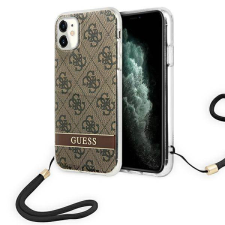 Guess GUOHCN61H4STW iPhone 11 barna 4G Print Strap keménytok tok és táska