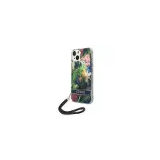 Guess GUOHCP14MHFLSB iPhone 14 Plus 6,7" kék virágos keménytok szíjjal tok és táska