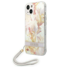 Guess GUOHCP14MHFLSU iPhone 14 Plus / 15 Plus 6.7" lila keménytok virágszíjjal tok és táska