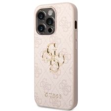 Guess Hátlaptok iPhone 15 Pro rózsaszín arany logo mobiltelefon kellék