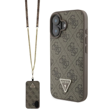 Guess Hátlaptok + nyakbaakasztó pánt iPhone 16 barna tok és táska