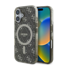 Guess IML 4G Background iPhone 16 MagSafe kemény hátlap tok, barna GUHMP16SH4DTEW tok és táska