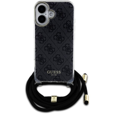 Guess IML 4G Printed Crossbody iPhone 16 fekete keresztpántos tok tok és táska