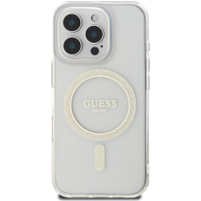 Guess IML Glitter Ring MagSafe Zadní Kryt pro iPhone 16 Pro Transparent mobiltelefon kellék
