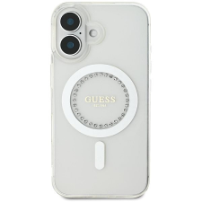 Guess IML Rhinestones Ring MagSafe iPhone 16 White tok tok és táska