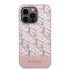 Guess iPhone 14 Guess PU G Cube MagSafe kompatibilis tok rózsaszín tok és táska