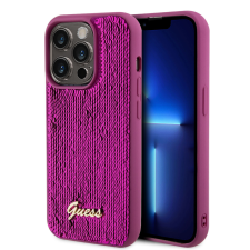 Guess iPhone 14 Pro Max tok, Guess Sequin Script Logo - magenta tok és táska