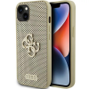 Guess iPhone 15 (6,1") hátlap tok, PU, arany, GUESS Glitter Metal Logo (GUHCP15SPSP4LGD)