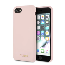 Guess iPhone 8 szilikon tok világos pink, aranyszínű logóval (GUHCI8LSGLLP) (GUHCI8LSGLLP) - Telefontok tok és táska