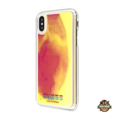 Guess iPhone X/XS rózsaszín/homok sötétben világító tok tok és táska