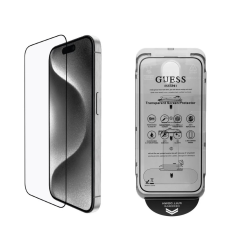 Guess kijelzővédő 2.5D iPhone 16 Pro készülékhez fekete mobiltelefon kellék