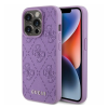 Guess Leather 4G Stamped Apple iPhone 15 Pro hátlap tok, lila
