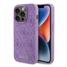Guess Leather 4G Stamped Apple iPhone 15 Pro hátlap tok, lila tok és táska