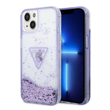 Guess Liquid Glitter Palm Apple iPhone 14 Plus hátlap tok, lila tok és táska