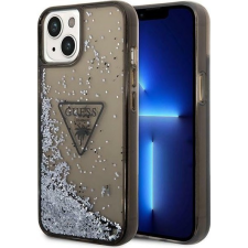 Guess Liquid Glitter Triangle Logo Apple iPhone 14 hátlap tok, fekete (GUE2261) tok és táska