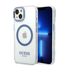 Guess Metal Outline Magsafe Apple iPhone 14 Plus hátlap tok, kék tok és táska