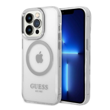 Guess Metal Outline Magsafe Apple iPhone 14 Pro hátlap tok, ezüst tok és táska