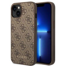 Guess Original faceplate telefontok GUESS GUHCP14SG4GFBR iPhone 14 (4G arany Logo / barna) tok és táska