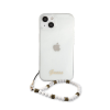 Guess PC Script and White Pearls Apple iPhone 13 mini hátlap tok, átlátszó