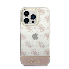 Guess Peony Glitter Script Logo Apple iPhone 14 Pro Max hátlap tok, rózsaszín tok és táska