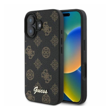 Guess Peony Script Apple iPhone 16 MagSafe kompatibilis hátlap tok fekete/barna GUHMP16SPGPYSK tok és táska
