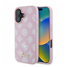 Guess Peony Script Apple iPhone 16 MagSafe kompatibilis hátlap tol, rózsaszín GUHMP16SPGPYSP tok és táska