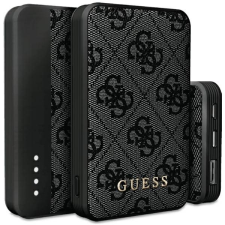 Guess Powerbank 15W GUPB5LP4GEGK 5000mAh fekete 4G bőr fém logó power bank