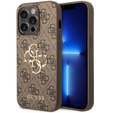 Guess PU 4G Metal Logo Apple iPhone 15 Pro hátlap tok, barna tok és táska
