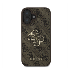 Guess PU 4G Metal Logo Apple iPhone 16 hátlap tok, barna tok és táska
