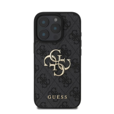 Guess PU 4G Metal Logo Apple iPhone 16 Pro hátlap tok szürke tok és táska