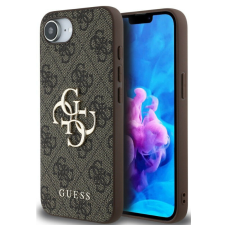 Guess PU 4G Metal Logo Apple iPhone 16e hátlap tok, barna tok és táska