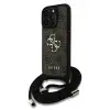 Guess PU 4G Metal Logo Crossbody Strap iPhone 16 Pro hátlap tok, barna