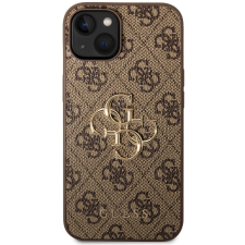 Guess PU 4G Metal Logo iPhone 15 barna tok (GUHCP15S4GMGBR) tok és táska