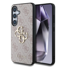 Guess PU 4G Metal Logo Samsung Galaxy S25 hátlap tok rózsaszín tok és táska