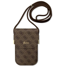 Guess PU 4G Metal Logo Script Phone Bag barna tok és táska