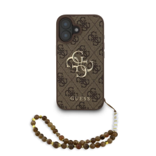 Guess PU 4G Metal Logo Strap tok iPhone 16 készülékhez barna tok és táska