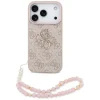 Guess PU 4G Metal Logo Strap Zadní Kryt pro iPhone 17 Pro Pink