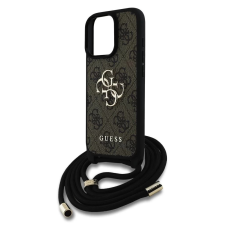 Guess PU 4G Metal Logo tok vállpánttal iPhone 16 Pro szürke tok és táska