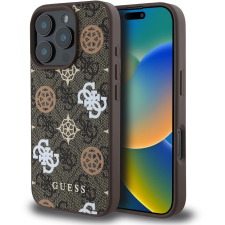 Guess PU 4G Peony MagSafe iPhone 16 Pro Brown tok (GUHMP16LP4PWPW) tok és táska