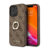 Guess PU 4G Ring Apple iPhone 13 Pro hátlap tok, barna