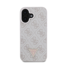 Guess PU 4G Strass Triangle Metal Logo Apple iPhone 16e hátlap tok, rózsaszín tok és táska