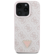 Guess PU 4G Strass Triangle Metal Logo iPhone 16 Pro Pink tok (GUHCP16LP4TDPP) tok és táska