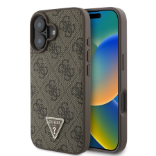 Guess PU 4G Strass Triangle Metal Logo tok iPhone 16 készülékhez barna (901820) tok és táska