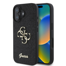 Guess PU Fixed Glitter 4G Metal Logo tok iPhone 16 - fekete tok és táska