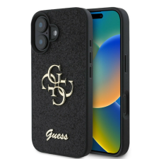 Guess PU Fixed Glitter Apple iPhone 16 (6.1) hátlapvédő tok fekete (GUHCP16SHG4SGK) tok és táska