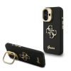 Guess PU Grained 4G Logo Stand Camera Frame iPhone 16 fekete tok